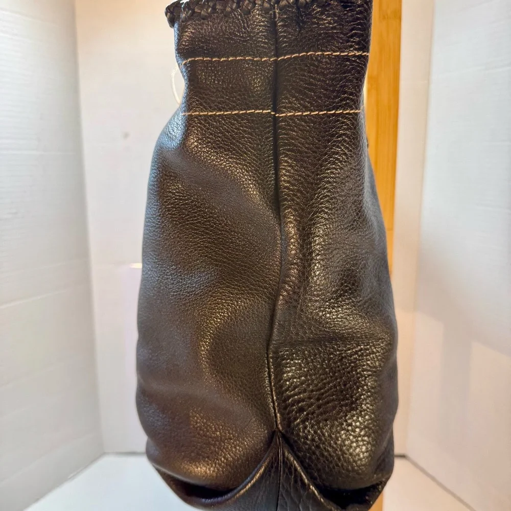 Black Pebble Leather Tote/Laptop Gina B Bag